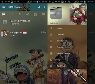 BBM Mod Doraemon GTA v3.2.3.11 Apk Terbaru