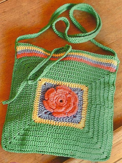 a con Edith: Carterita Con Flor Para Crochet