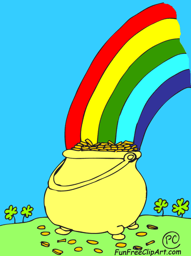 free clip art rainbow pot of gold - photo #44