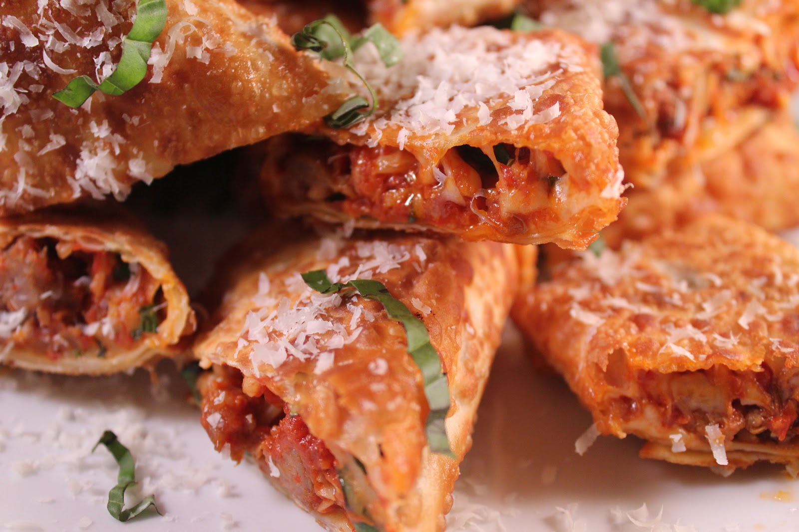 Delicious Dishings Sausage Pizza Egg Rolls