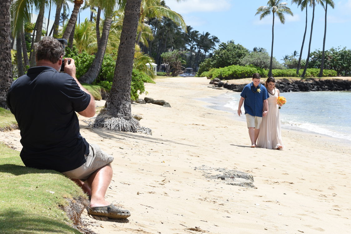 Oahu Photographer Sitting on the Job