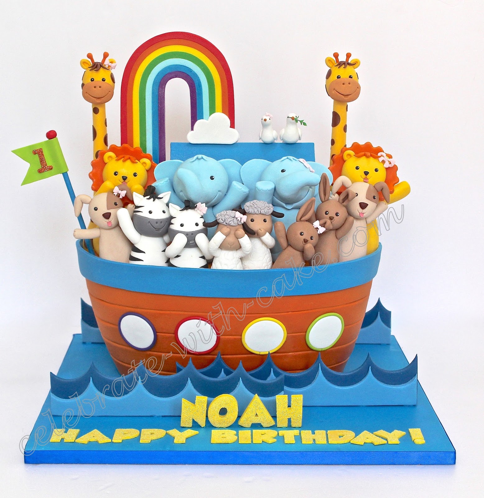 Noah's Ark Peekaboo Cake