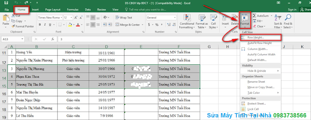 Hướng dẫn ẩn dòng trong Excel