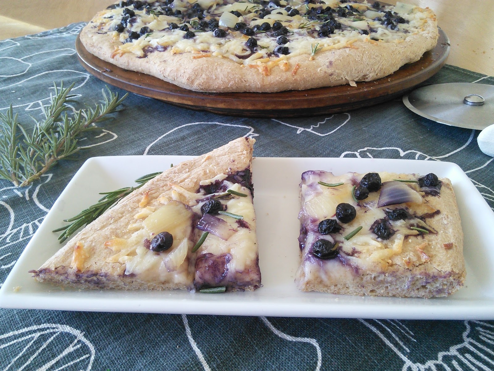 Wild blueberries and rosemary give this pizza a great taste.