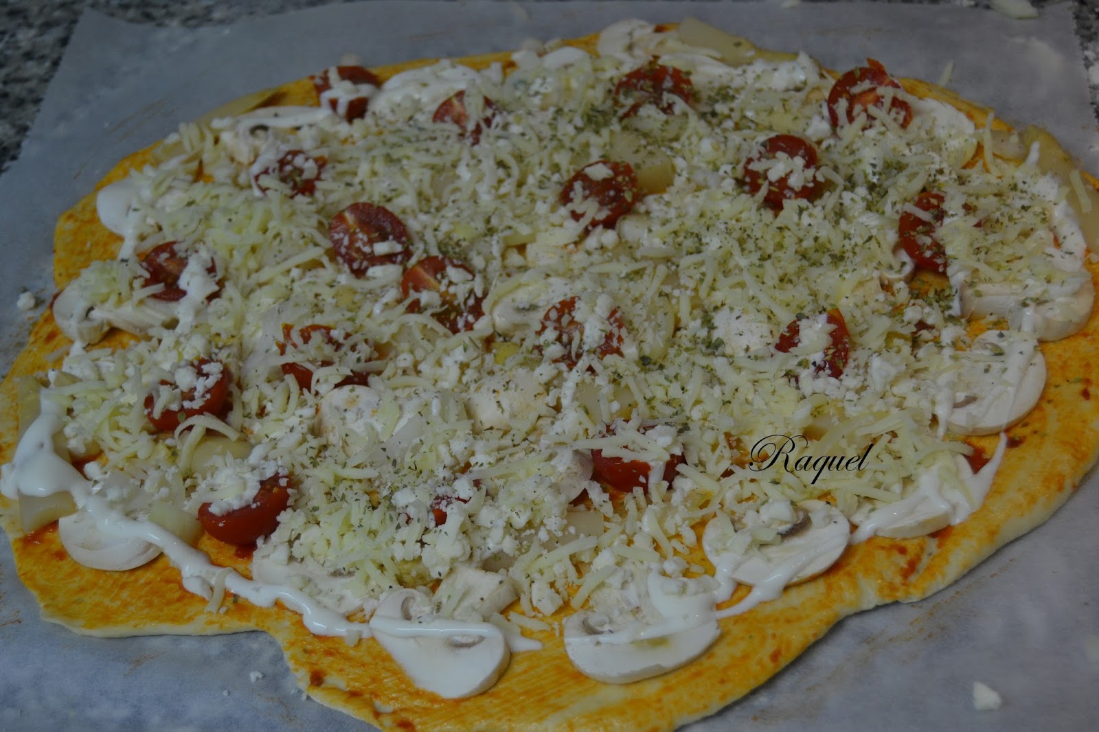 Mi Diversión en la cocina Pizza vegetal con nata