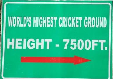 WORLD’S HIGHEST CRICKET GROUND