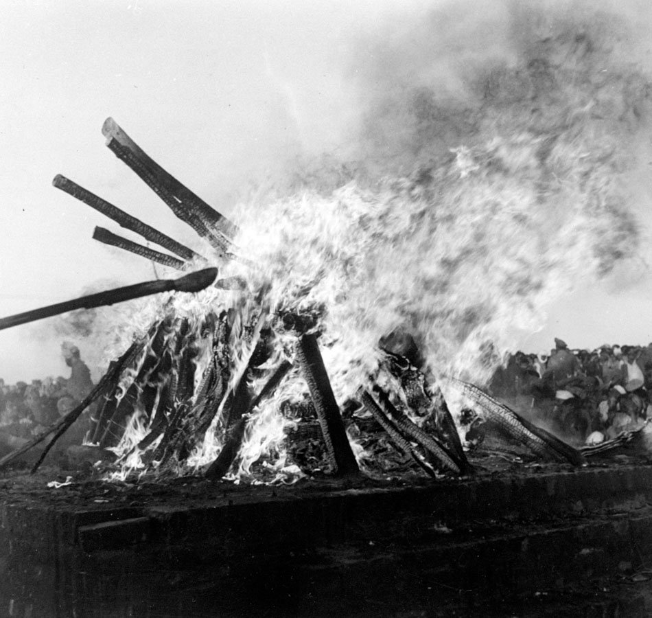 Image result for gandhi cremation