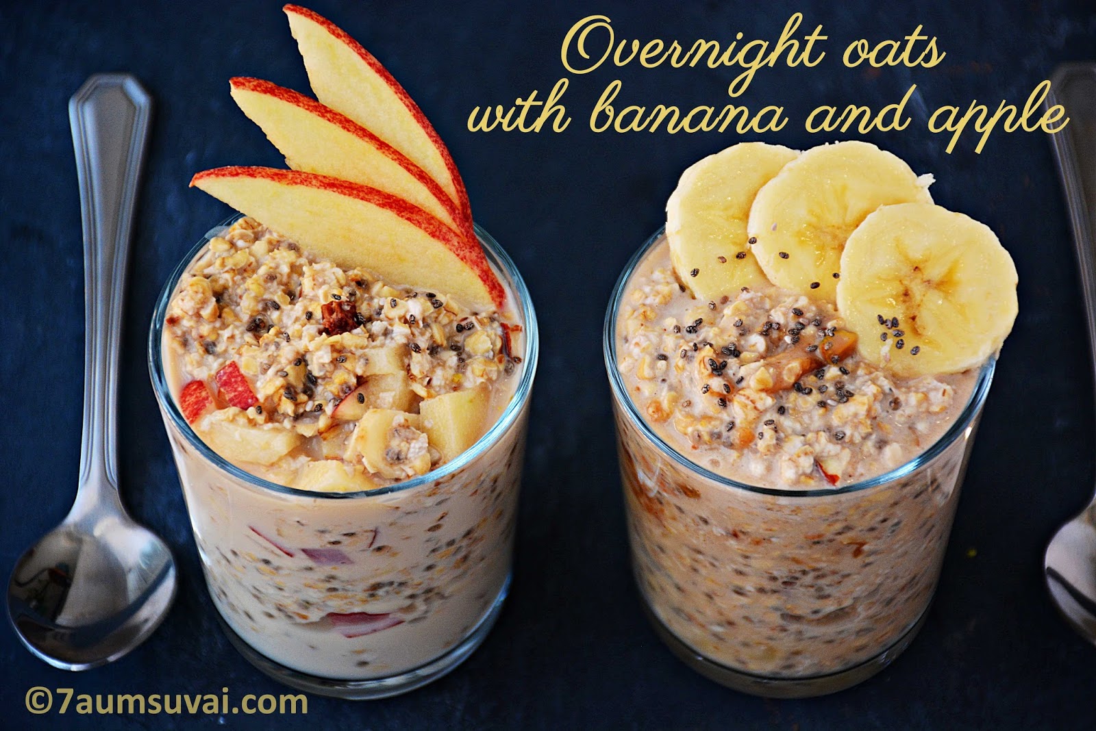 Overnight oats with banana and apple / Overnight oats / Breakfast