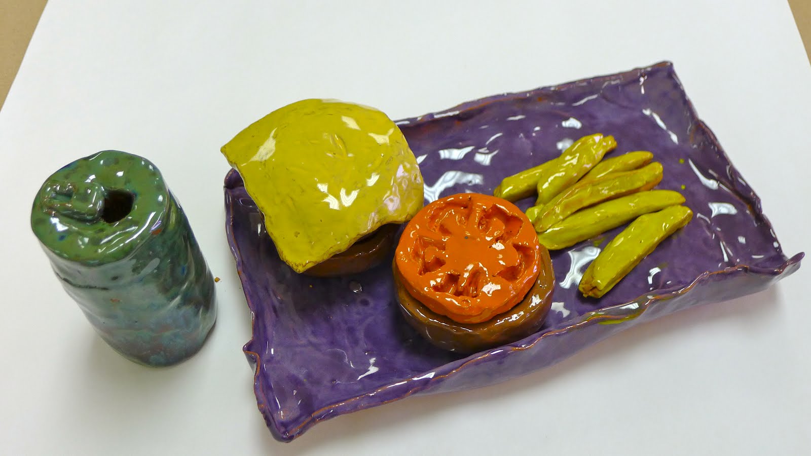 Amanda Caucci Art Instructor Sculpture Unit Finished Ceramic Food