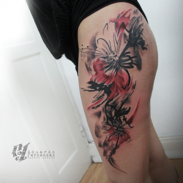 Flowers Trash Polka Style | Tattoos Eduardo Fernandes