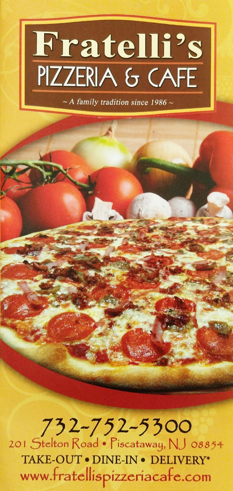 Fratelli's Pizzeria & Cafe, Piscataway,NJ 08854 to Fratelli's