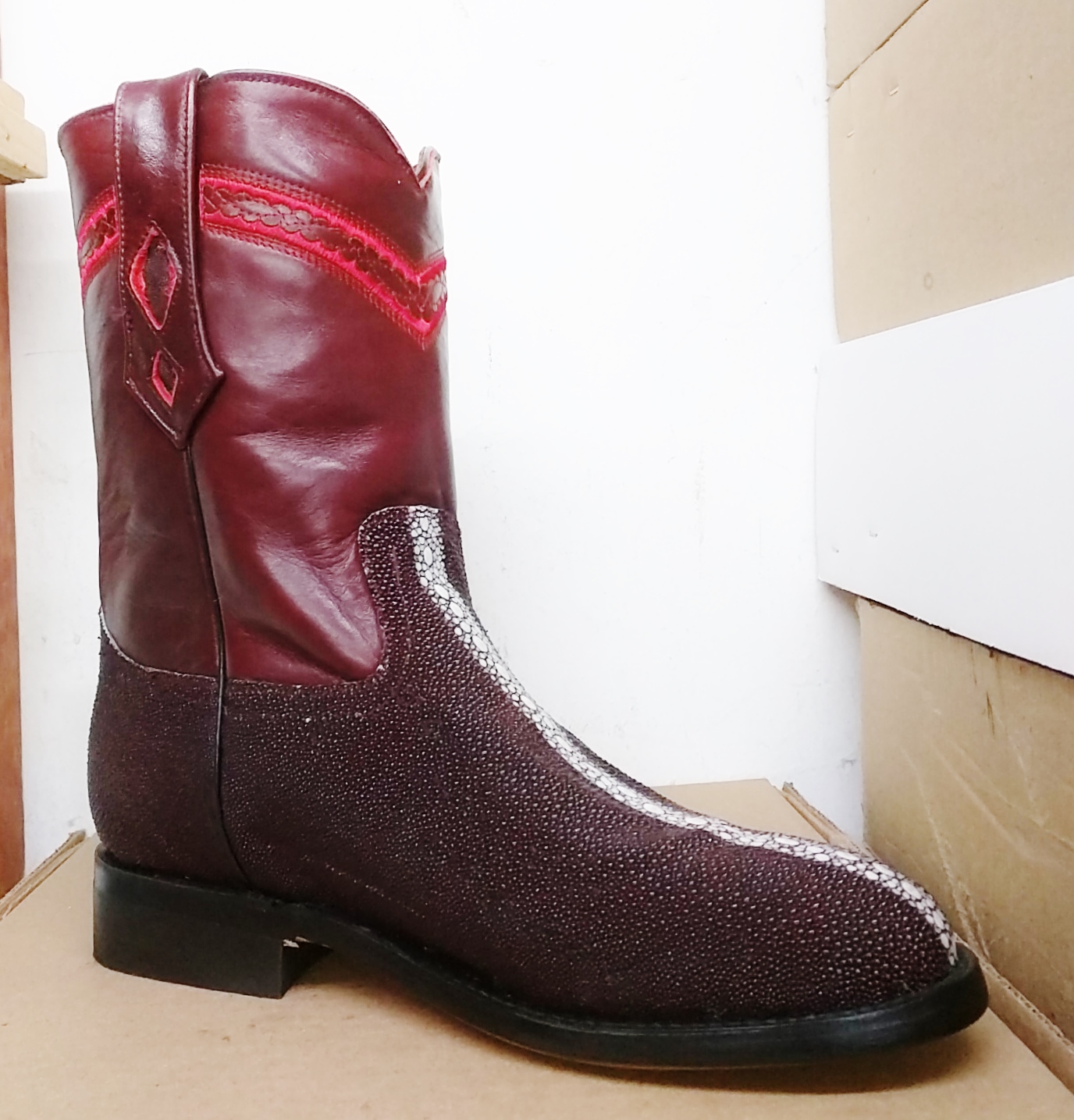 botas vaqueras piel de mantarraya