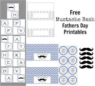 Mustache Bash Fathers Day Printables