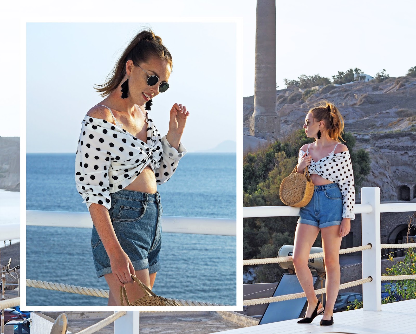 ikrush 80s bardot top spotty