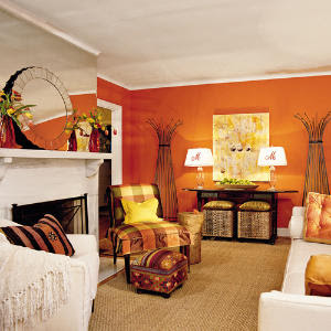 Orange Living Room Accessories