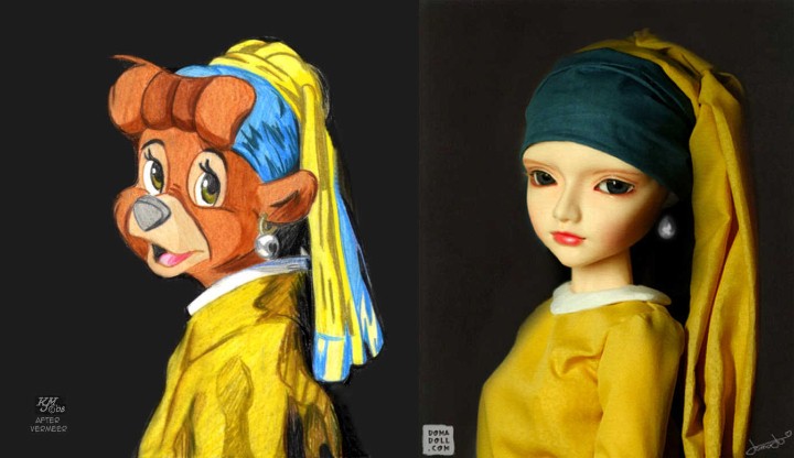 Пародии на картину "Девушка с жемчужной сережкой"