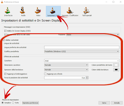 VLC- modifica - sottotitoli/OSD VLC - sottotitoli/OSD