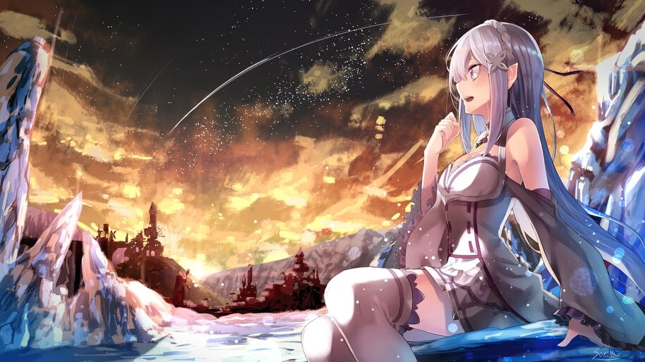 Emilia, Re:Zero, Anime, Girl, 4K, #4.2710