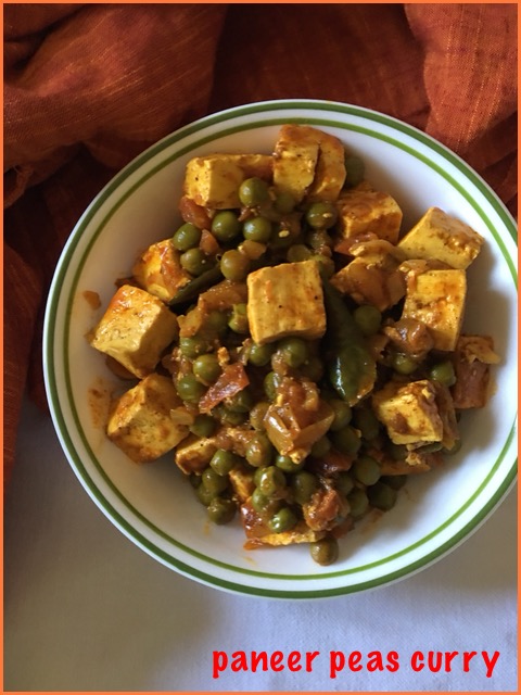 Paneer Peas Curry ( Dry )