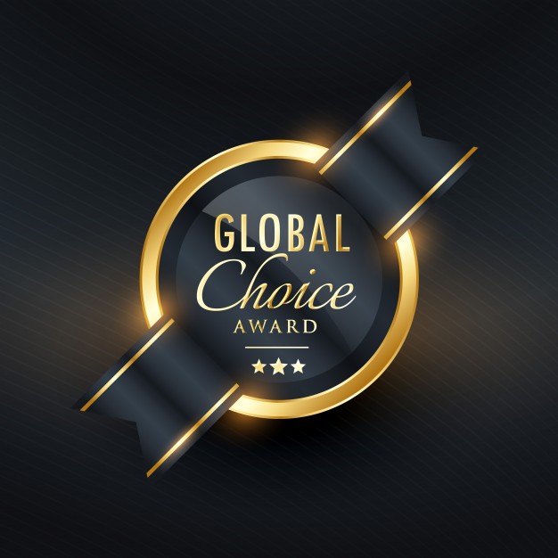 Round gold label Free Vector
