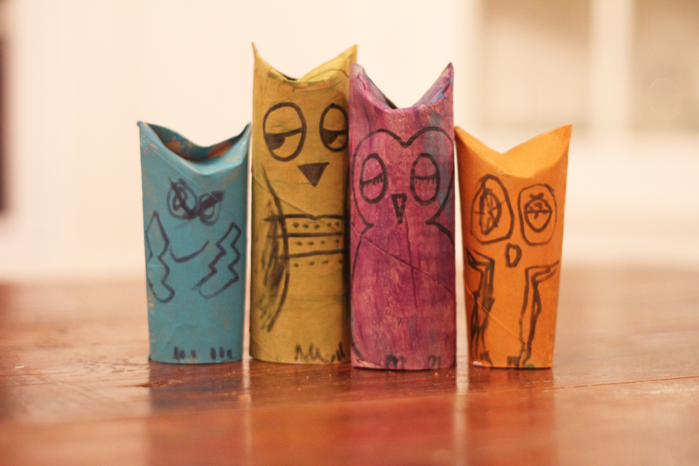 sassafras paper roll owls project with kids