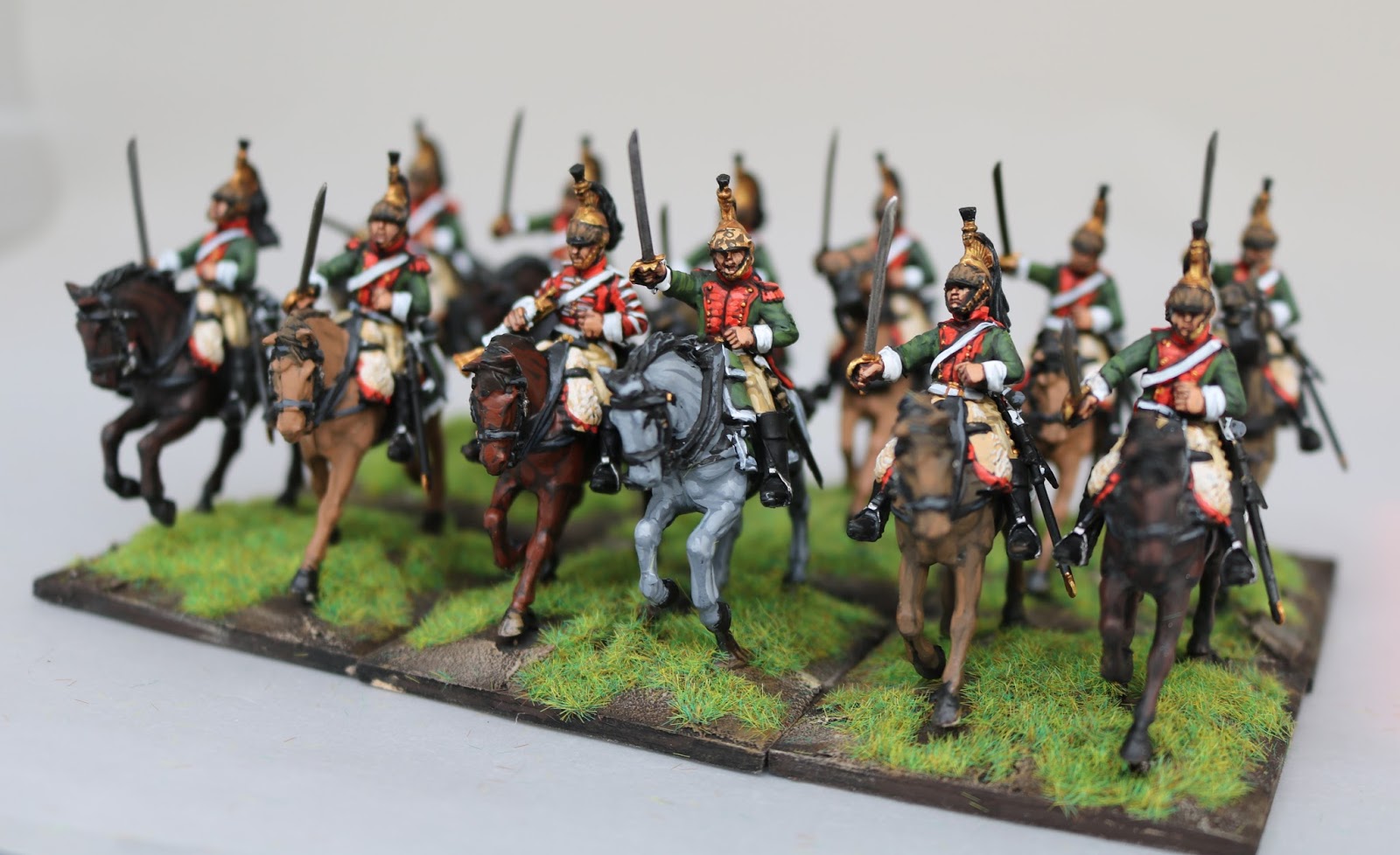 Napoleonic 28mm 4 regts of French Cavalry 1804 on cotton 