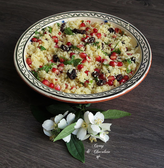 Ensalada de cuscús con granada – Couscous and pomegranate salad Ensalada de cuscús con granada – Couscous and pomegranate salad