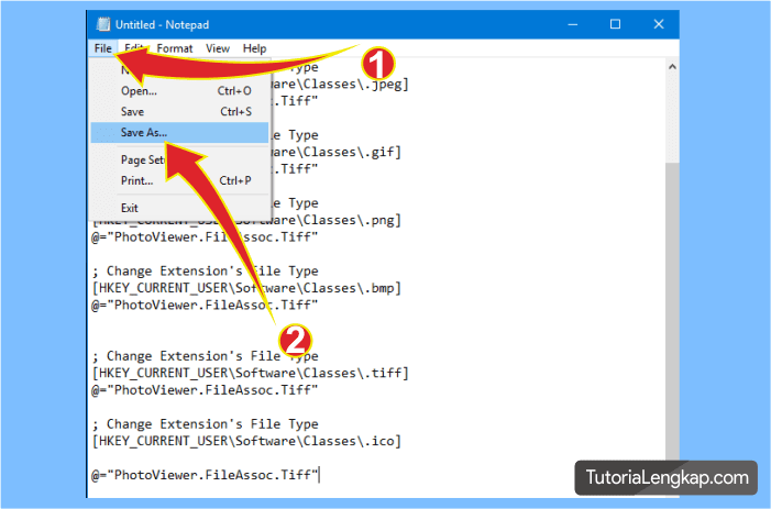 cara menyimpan script untuk dijalankan pada registry editor pada windows 10