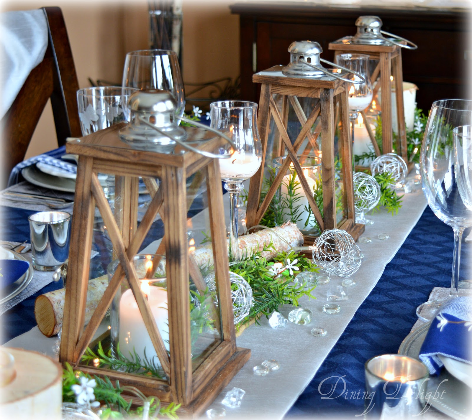 Dining Delight Rustic Blue & Gray Tablescape