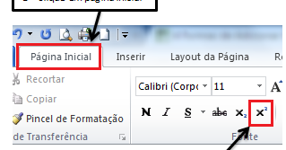 Como colocar número elevado (potência) no Word