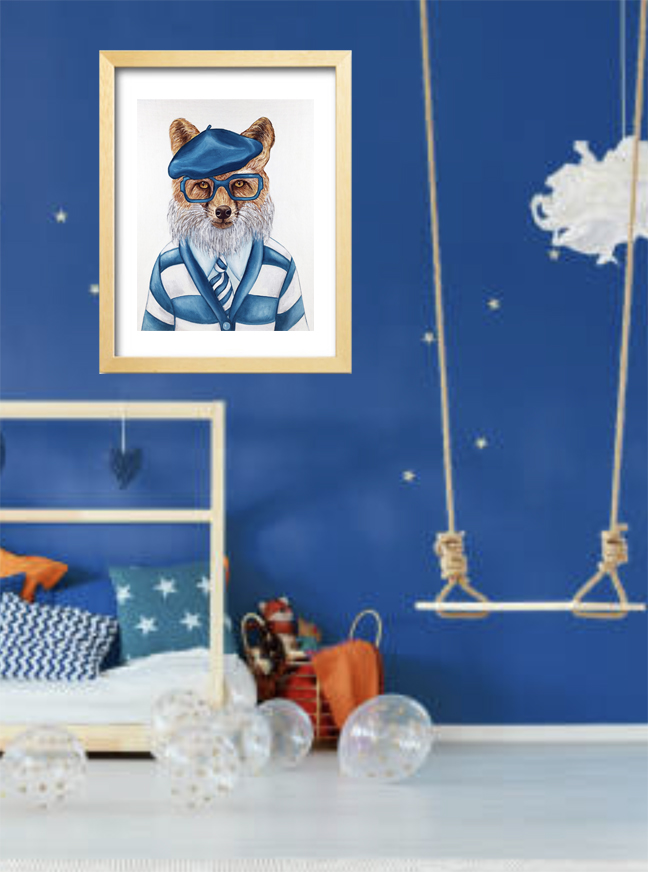 hipster red fox animal portrait by k madison moore artsy prints