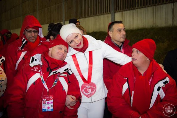 Princess Charlene of Monaco arrived at the opening ceremony of the 'Special Olympics World Winter Games 2017' in Schladming