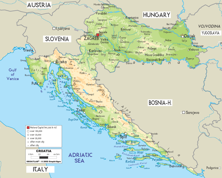 CROACIA MAPAS GEOGRÁFICOS DE CROACIA CROACIA MAPAS GEOGRÁFICOS DE CROACIA