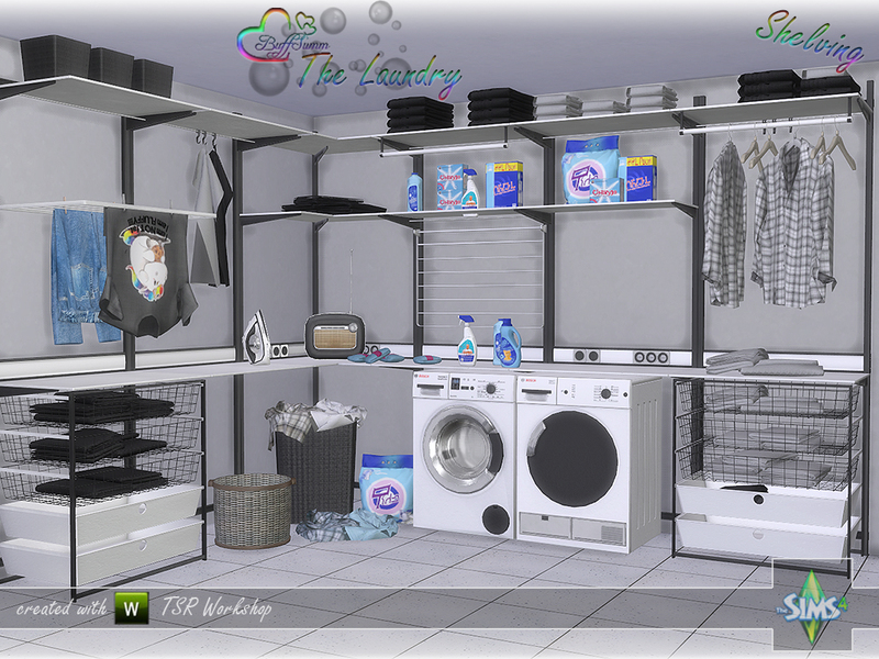 Sims 4 CC's The Best The Laundry Shelving by BuffSumm