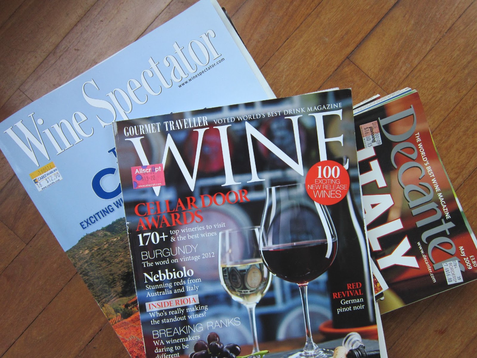 Pieces for the Home FREE Wine/ Decanter/ Wine Spectator magazines