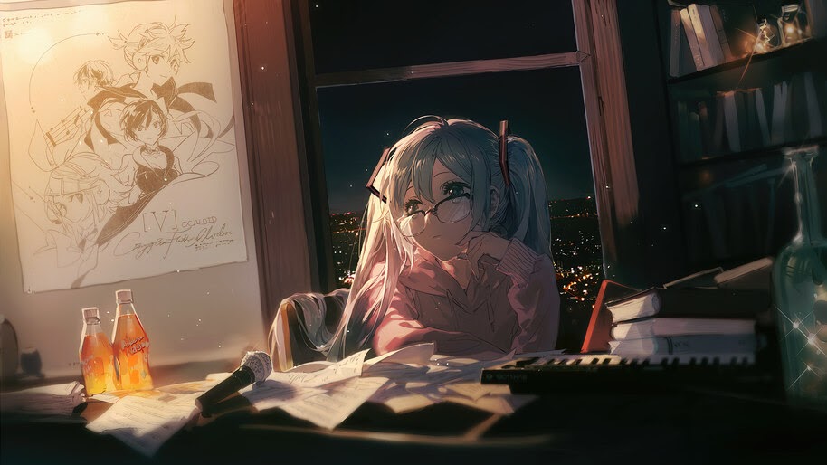 Anime Girl Studying Wallpaper gambar ke 6