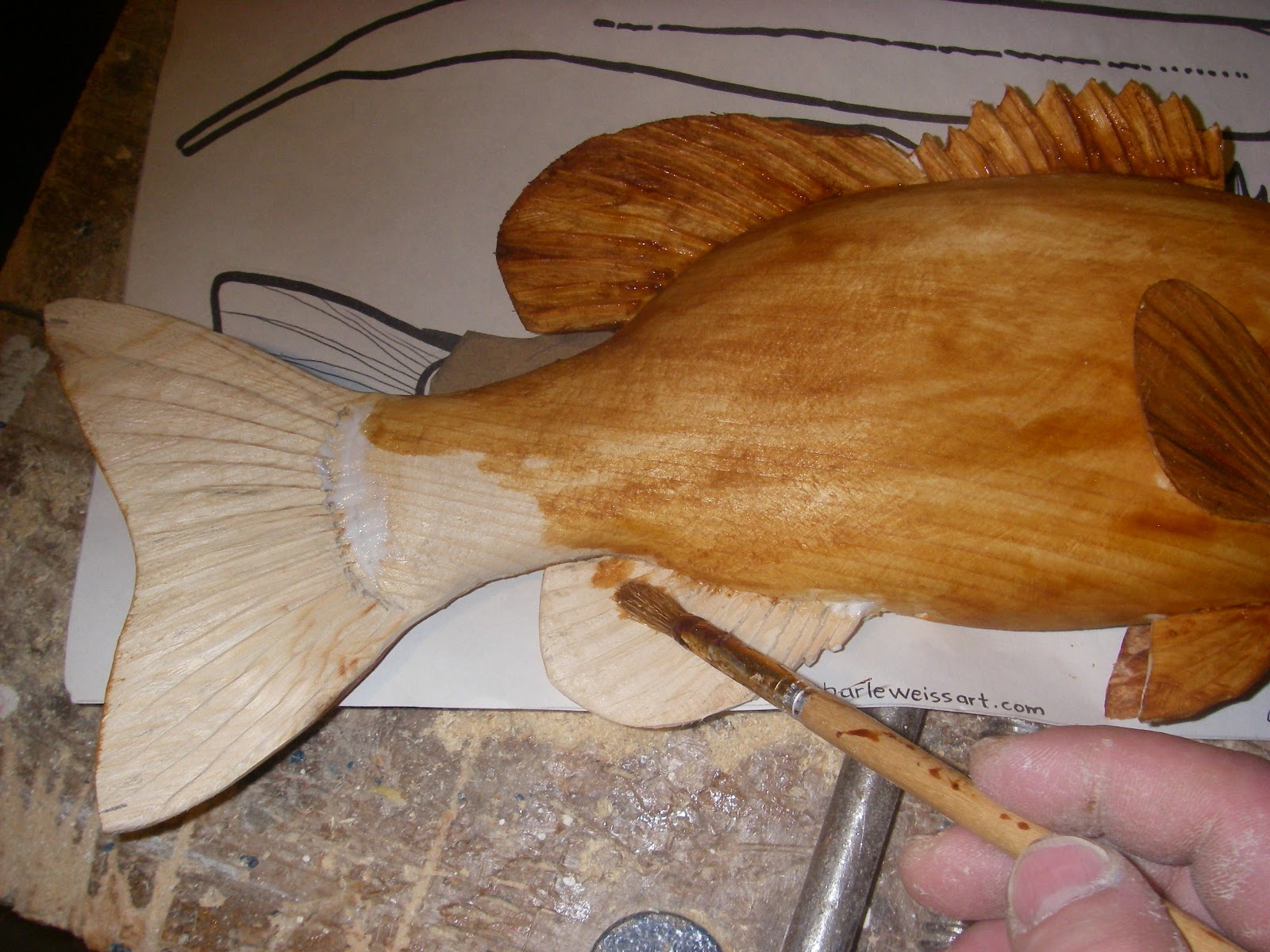 CHARLES WEISS ART: Wood Carved Smallmouth Bass