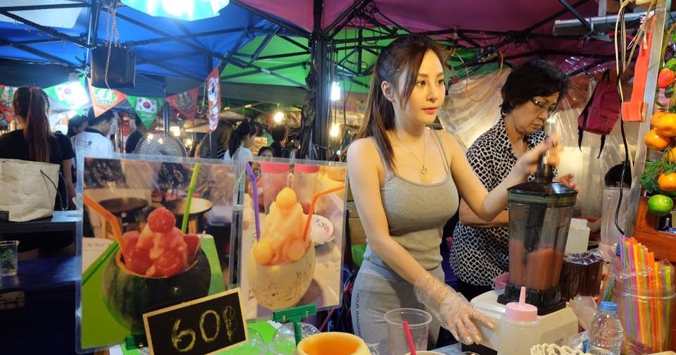 Thailand Beautiful And Sexy Food Vendor Girls Netidol Thailand