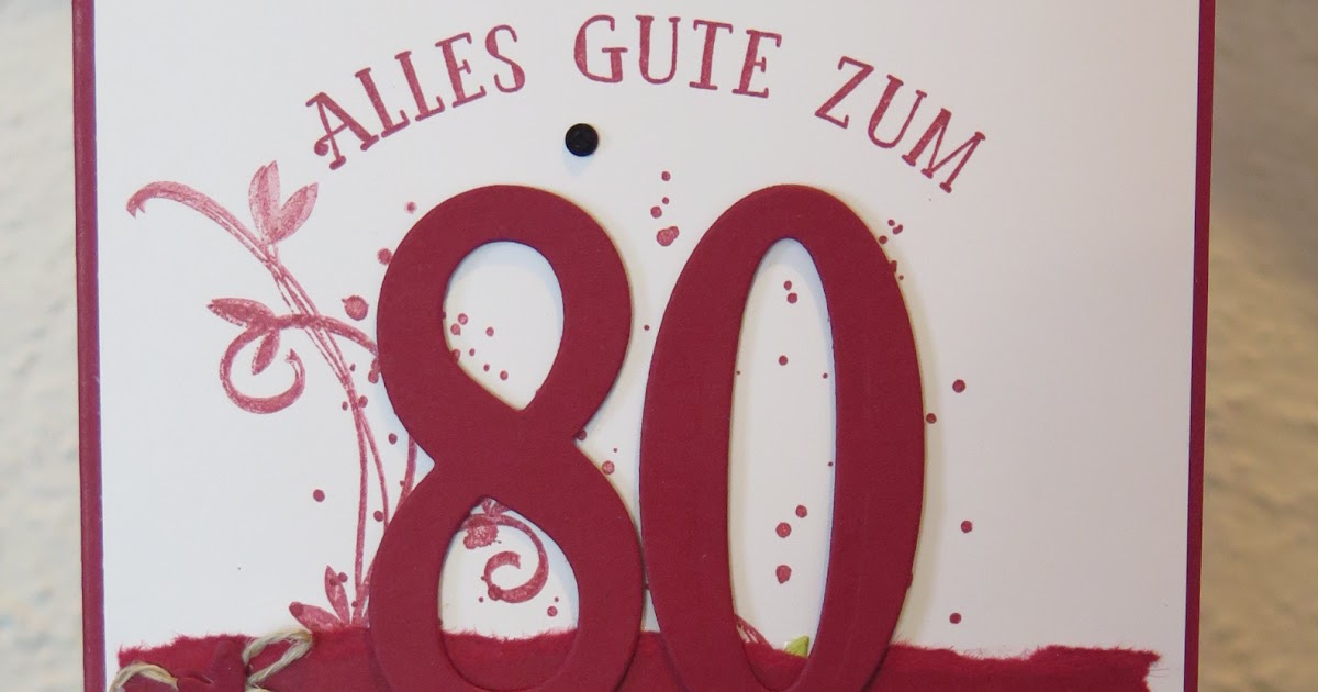 Stempelnixe: Karte zum 80. Geburtstag