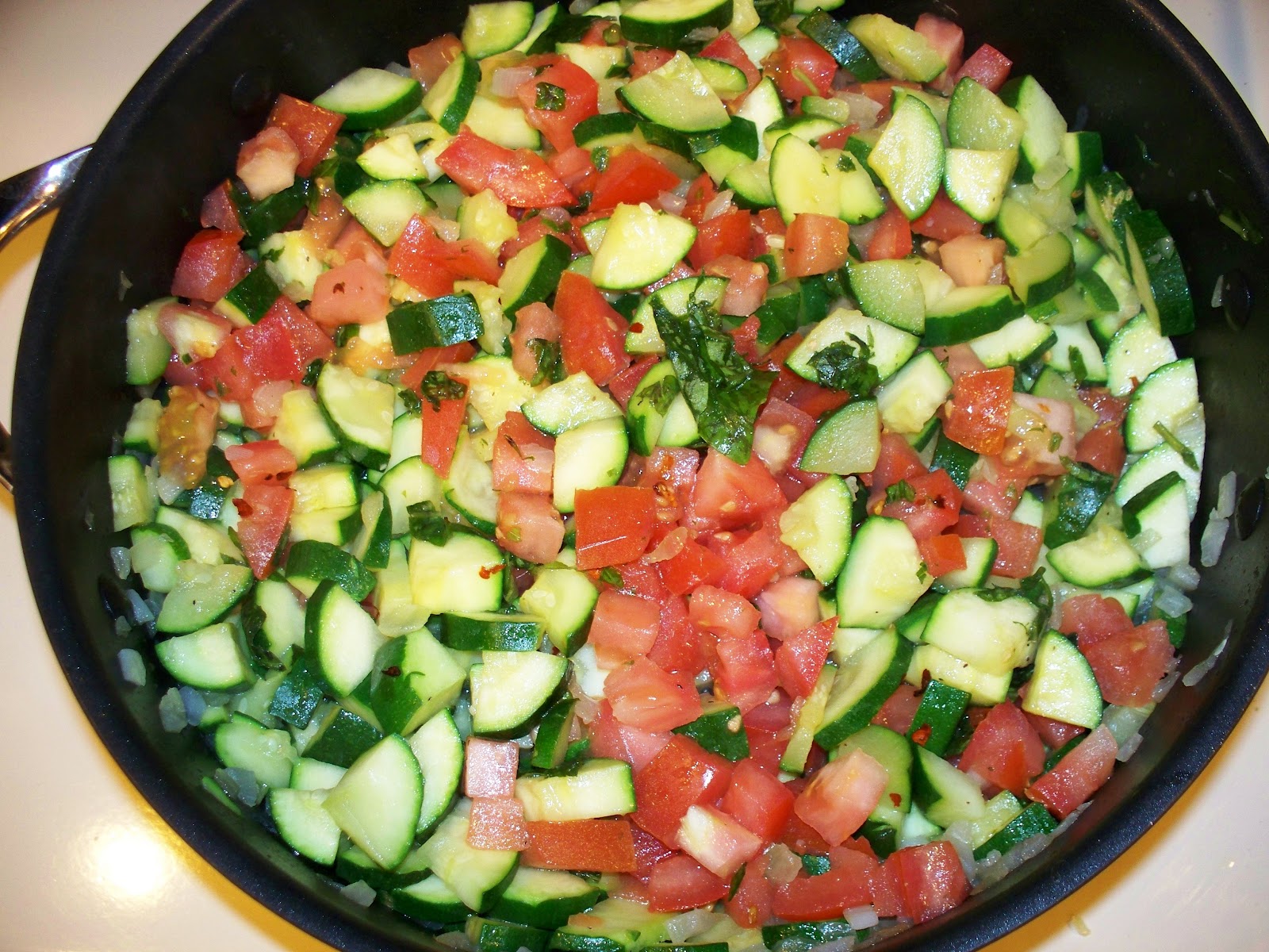 Fit and Lovin' it Zucchini with Onions and Tomatoes