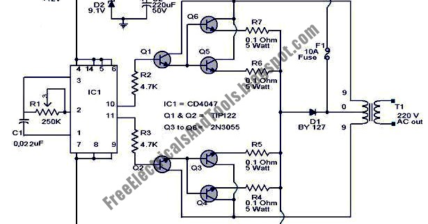 Free Schematic Diagram: 100 Watt Inverter Circuit