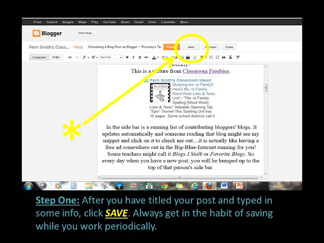 Scheduling a Blog Post on Blogger ~ Thursday's Tech Tips for Teachers! Fern Smith's Classroom Ideas! Scheduling a Blog Post on Blogger ~ Thursday's Tech Tips for Teachers! Fern Smith's Classroom Ideas!