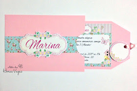 convite de aniversário infantil artesanal personalizado jardim encantado envelope tag floral rosa e azul vintage provençal menina 1 aninho festa jardim encantado delicado