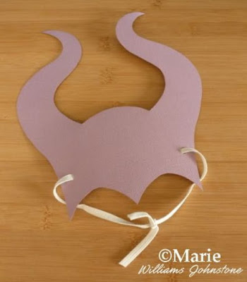 Horns for an evil sorceress witch queen made from paper card and elastic