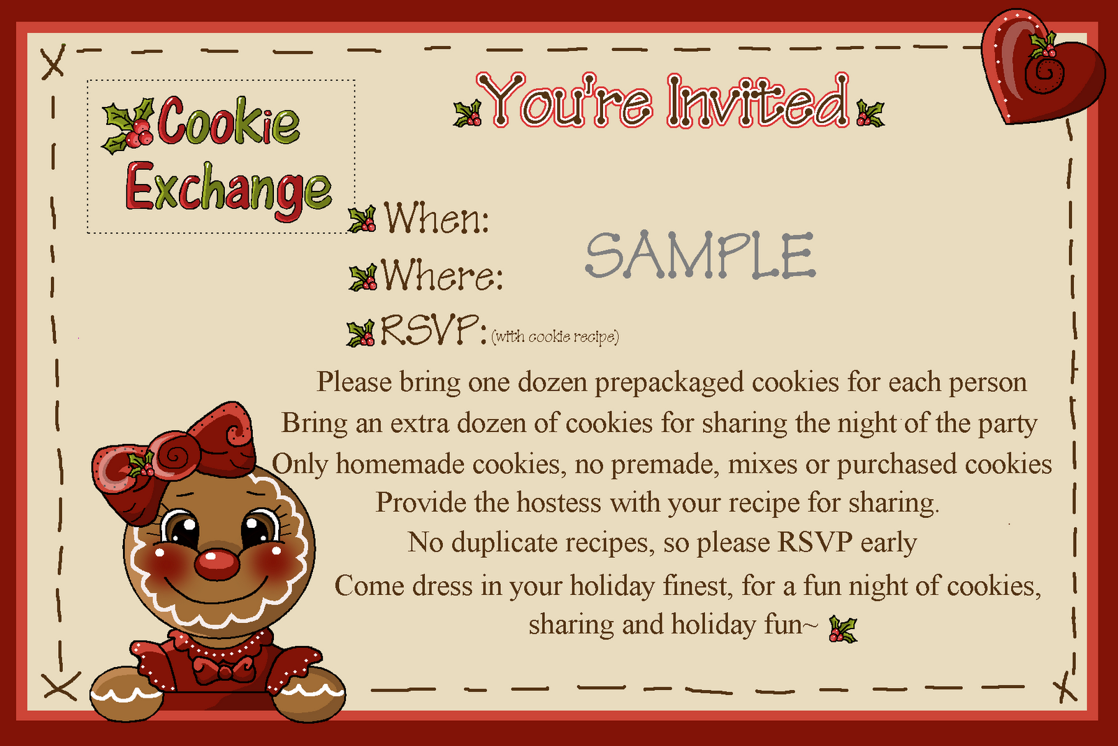 Rose Petal Hollow Cookie Exchange The Invitation 