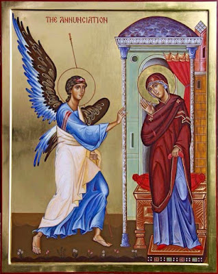 Imagens da Anunciação do Anjo a Virgem Maria, pinturas, vitrais, ícones