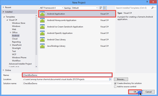 Create Android Application in Xamarin