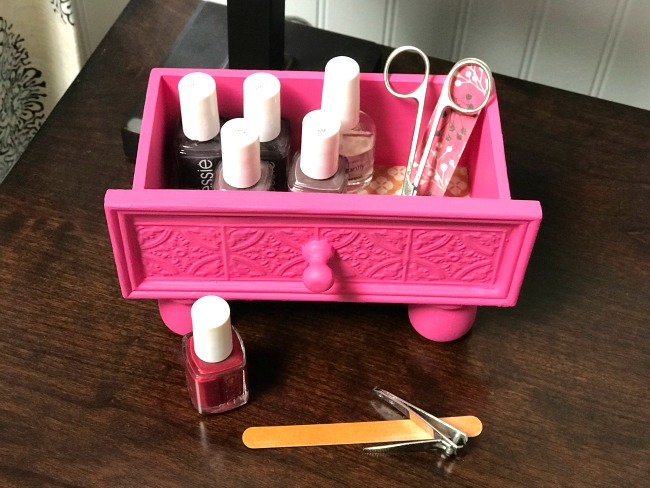Pink Repurposed Drawer Nail Polish Organizer for a Cure