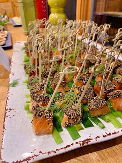 Pepper Crusted, Maple, soy sauce, Salmon, appetizers