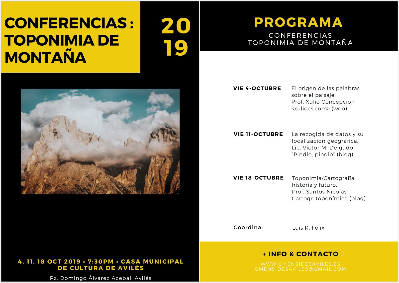 Jornadas de Toponimia de Montaña (GM Ensidesa Avilés) (Octubre 2019)